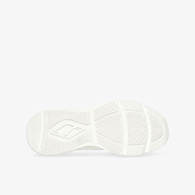 Weiße Schuhsohle mit rutschfestem Profil und flexibler, strapazierfähiger Laufsohle für sicheren Halt und Komfort