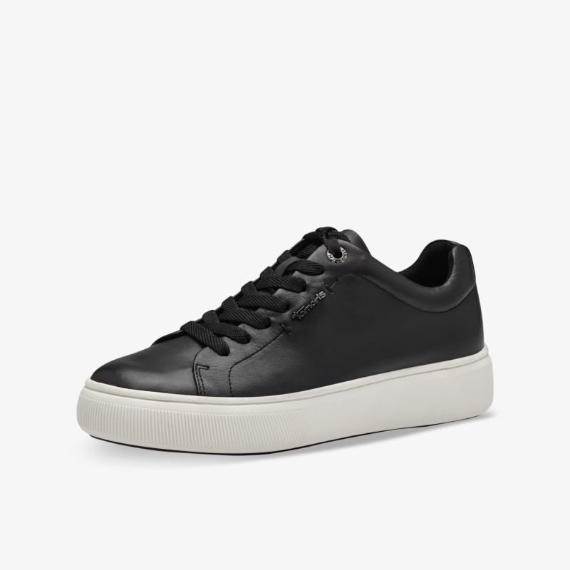 Moderner schwarzer Sneaker mit weißer Sohle und komfortabler Passform, sportlich und vielseitig einsetzbar
