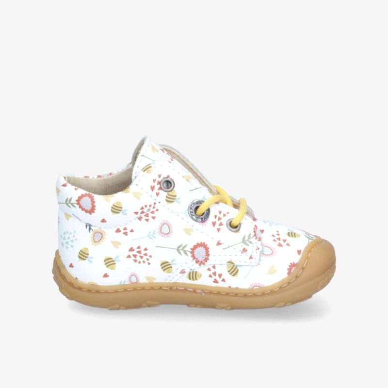 leichter Kinderschuh mit bunten Mustern, flexibler Sohle und bequemer Passform für aktive Kinder