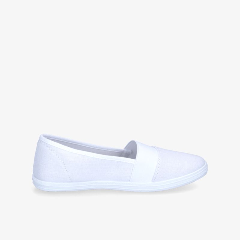 Leichter, vielseitiger weißer Slip-On-Schuh mit schlankem Design für maximalen Komfort und Stil.