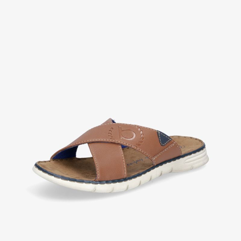 Bequeme braune Sandale mit stilvollem Design und rutschfester weißer Sohle für optimalen Tragekomfort.