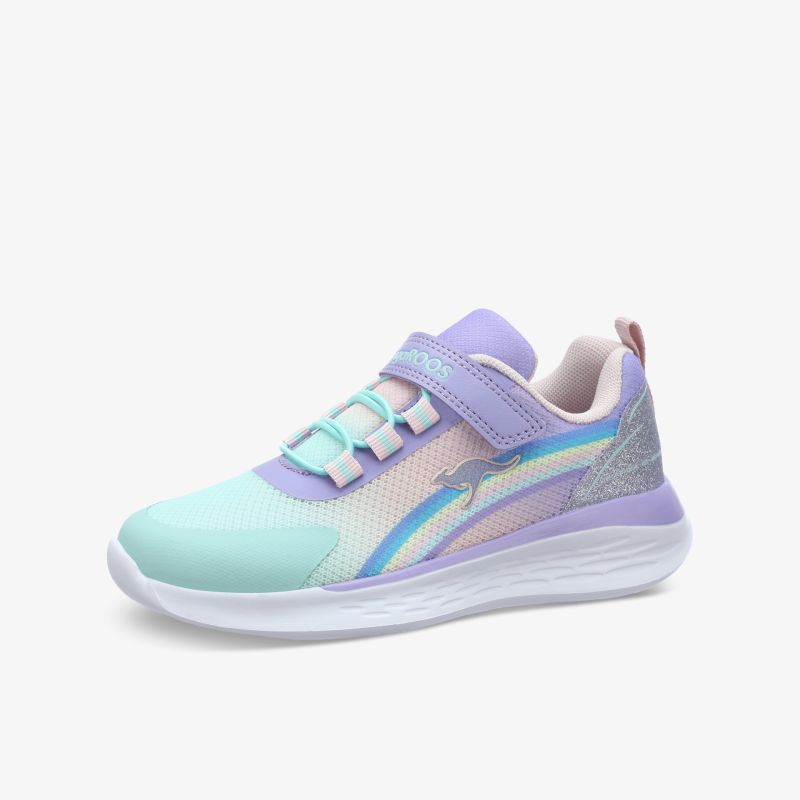 Modische, leichte Sneaker mit trendigem Farbmix in Lila und Blau, ideal für Komfort und Stil.