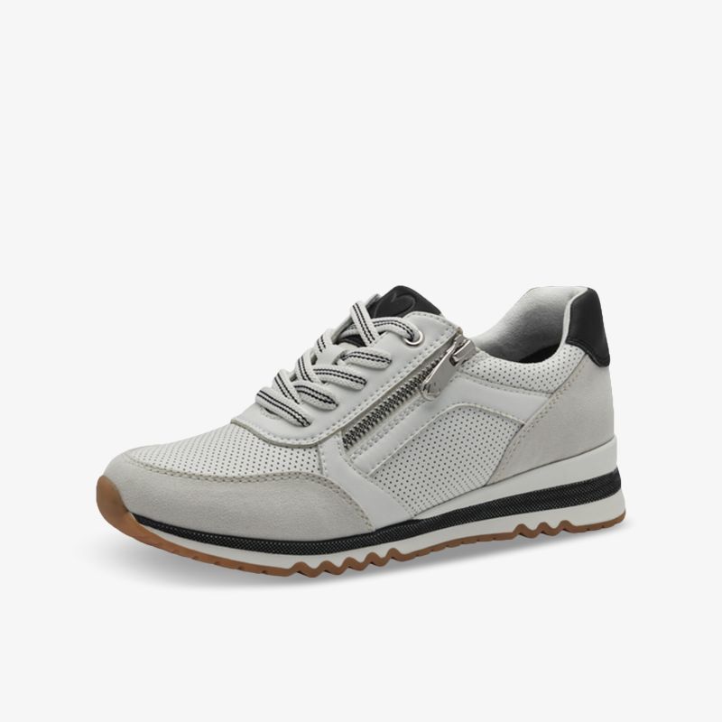 Sportlicher grauer Sneaker mit atmungsaktivem Material, bequemer Passform und praktischem Reißverschluss