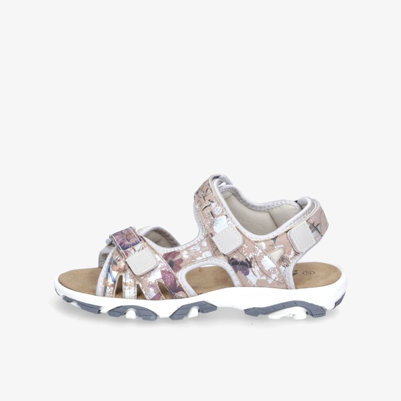 Bequeme Sandale mit buntem Design, verstellbaren Riemen und rutschfester Sohle für optimalen Komfort.