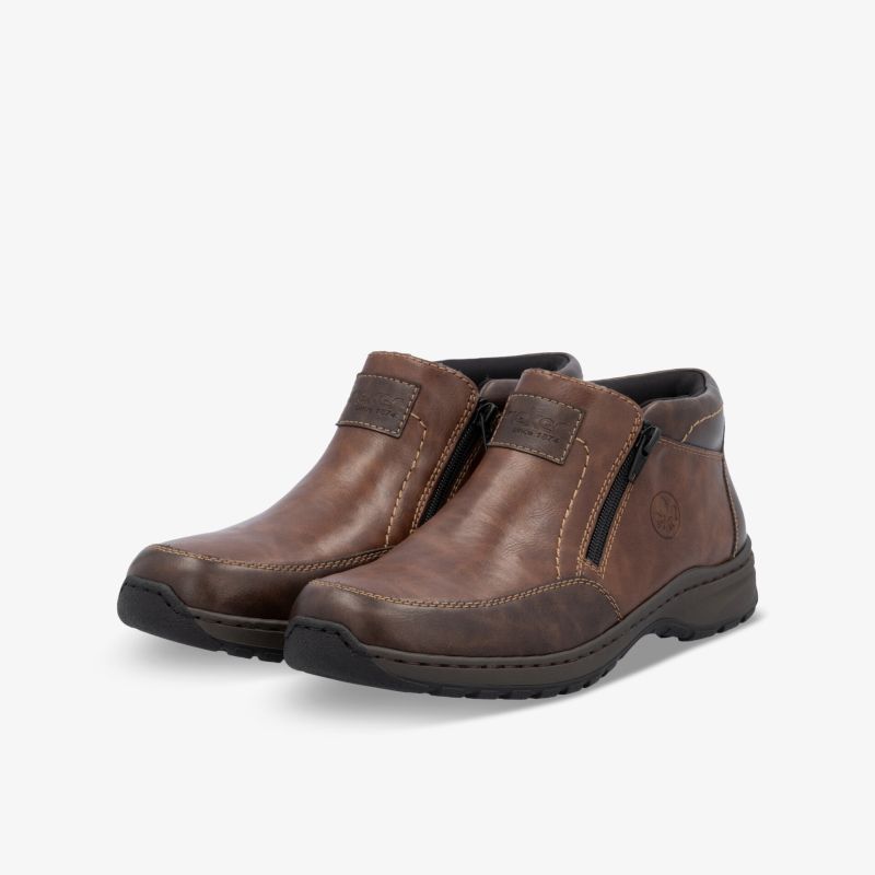 Braune Halbschuhe mit Reißverschluss, robust und bequem, flexible, rutschfeste Sohle für sicheren Halt