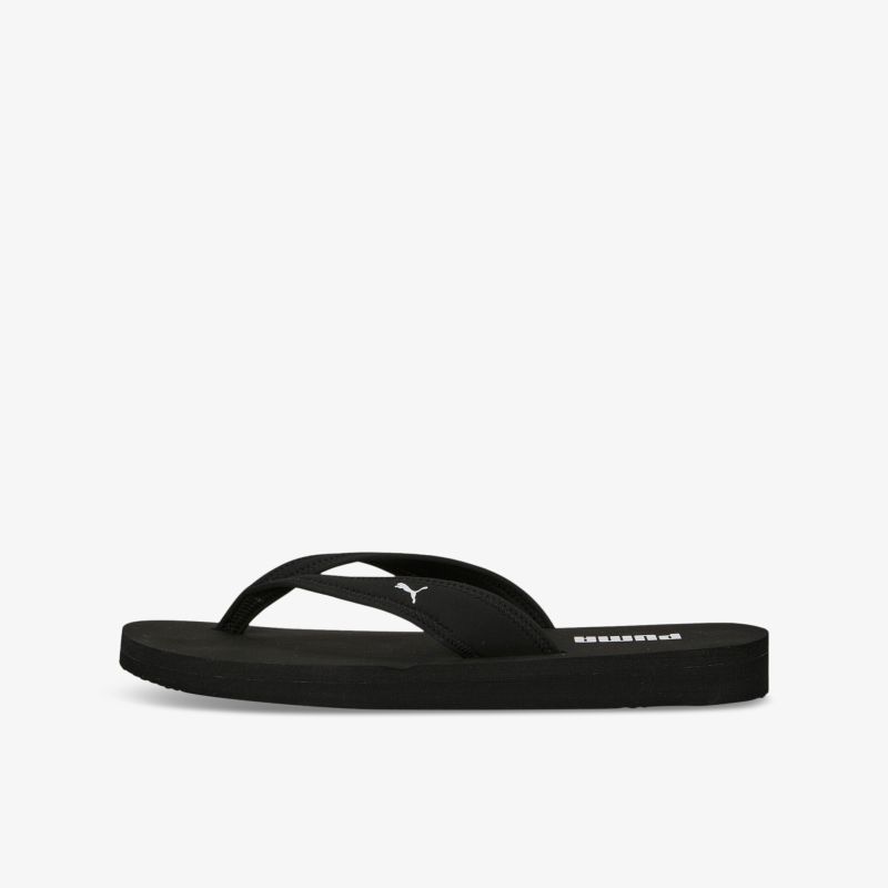 Schwarze Flip-Flops mit einfachen Riemen, ideal für Strand und Freizeit.