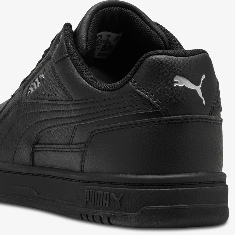 Schwarzer Sneaker aus robustem Leder mit Puma Logo und komfortabler, strapazierfähiger Sohle
