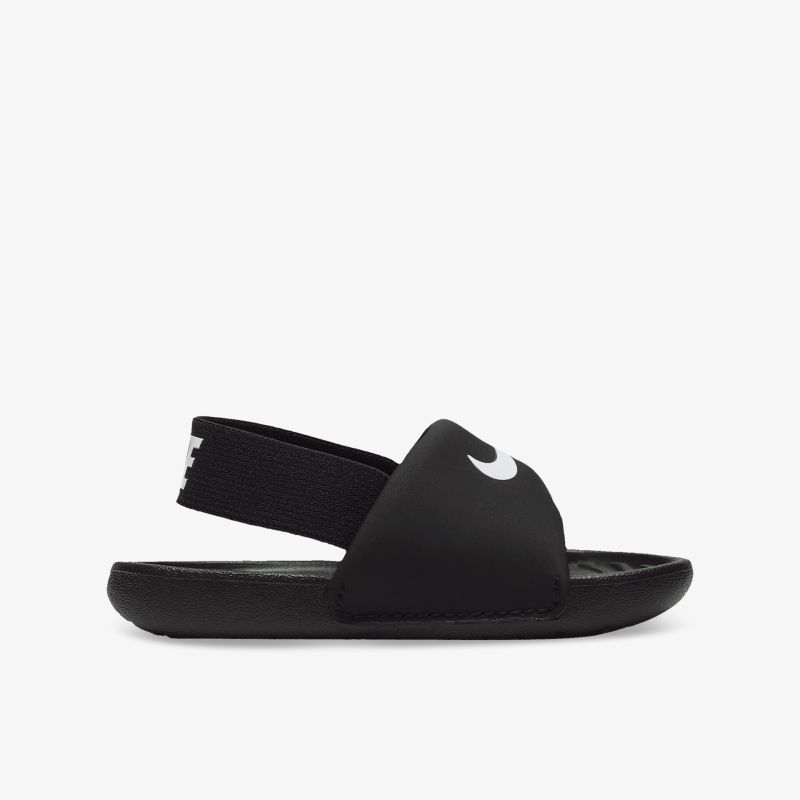 Schwarze sportliche Sandale mit flexiblem Riemen und bequemer rutschfester Sohle für Alltag und Sport
