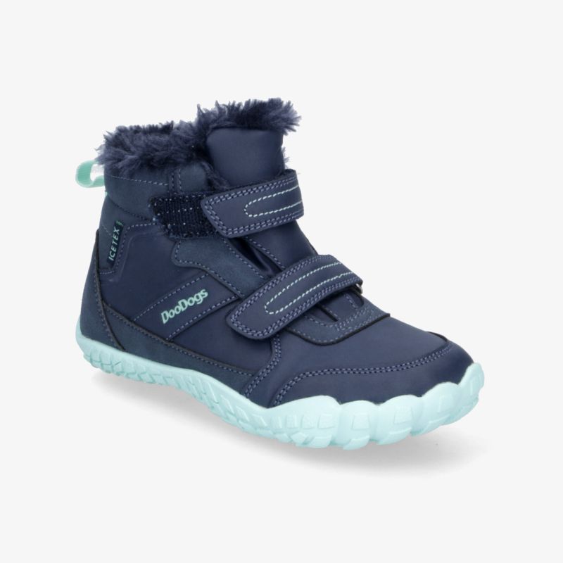 Robuster blauer Winterboot mit warmem Innenfutter, rutschfester Sohle und bequemen Klettverschlüssen für optimalen Halt
