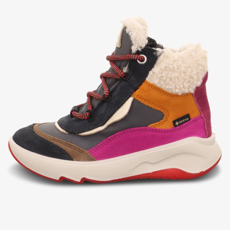 Farbenfroher, warmer Winterboot mit bequemer Sohle und modischem Design, ideal für kühle Tage.