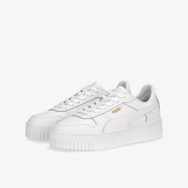 Weiße Sneakers mit Plateau und modernem Design für stilvolle und sportliche Outfits.