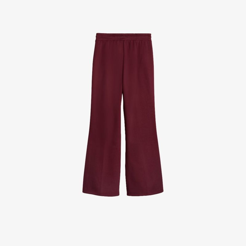 Weinrote Hose mit breiten Beinen und elastischem Bund, bequeme Passform für vielseitigen Komfort und Stil