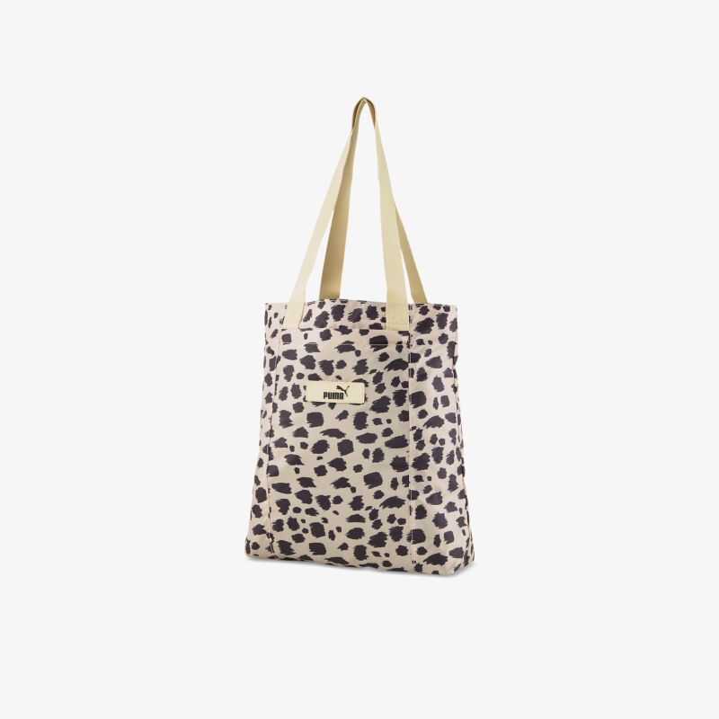 Stilvolle Tragetasche mit Leopardenmuster und bequemen, robusten Trägern. Perfekt für Alltag und Shopping.