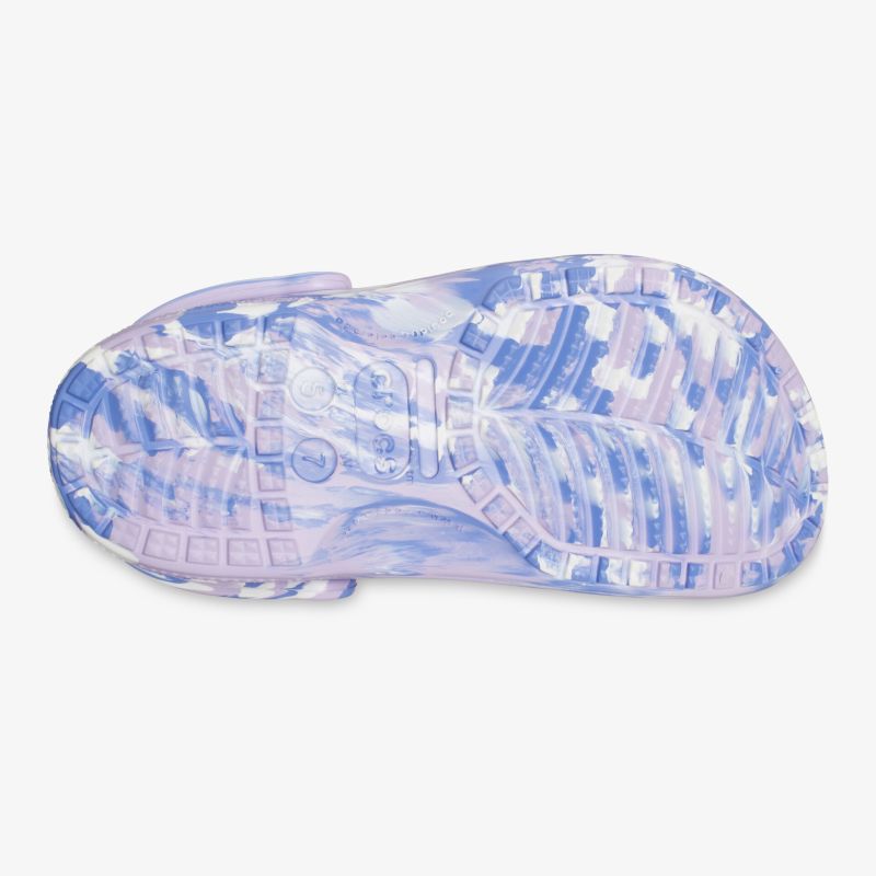 Transparente Sohle mit marmoriertem Design für stilvolle Stabilität und rutschfeste Traktion.
