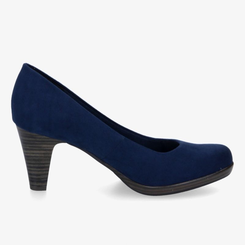 Eleganter navy blauer Pumps mit mittelhohem Absatz, perfekt für formelle Anlässe und Alltag.