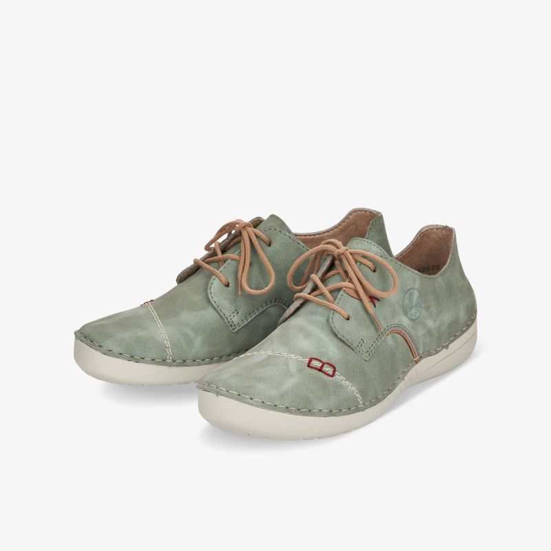Legere grüne Sneaker mit modischer Schnürung, flexibler Passform und rutschfester Sohle für hohen Tragekomfort im Alltag
