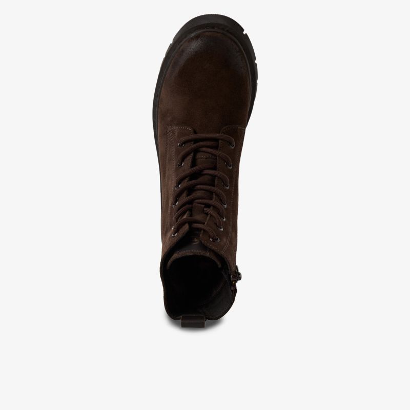 Robuster Schnürstiefel in dunkler Farbe mit komfortabler Passform und strapazierfähigem Obermaterial