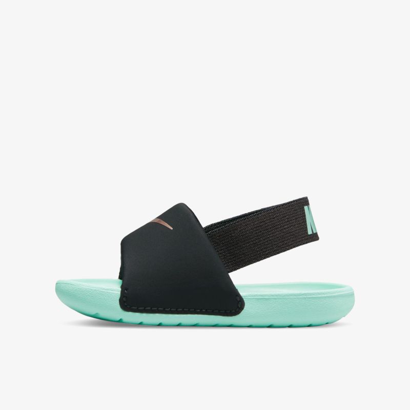 Stylische Sandale mit gepolstertem Fußbett und elastischem Riemen, rutschfeste Sohle in Mint und Schwarz