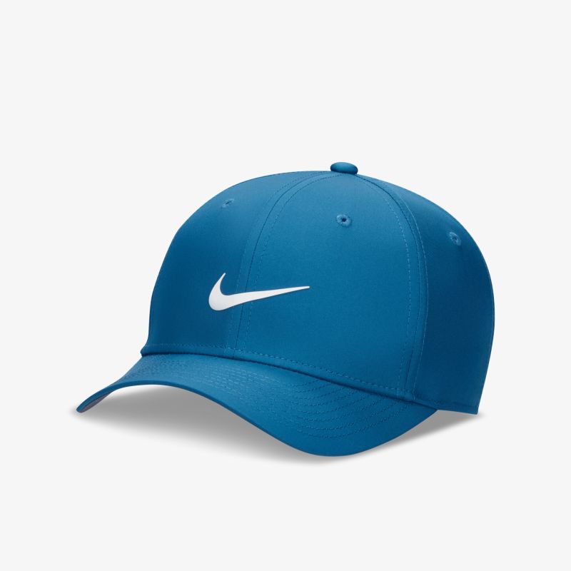 Blaue Baseballcap mit markantem Logo für sportlichen Stil und Komfort.