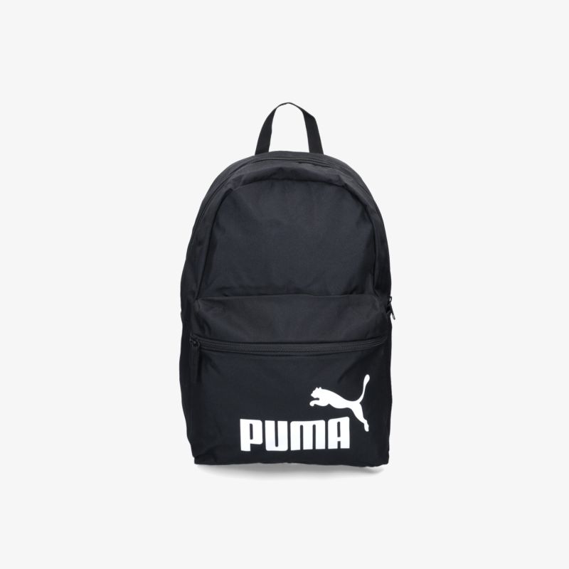 Schwarzer Rucksack mit großem Logo, ideal für Sport und Freizeit, bietet viel Stauraum und Komfort