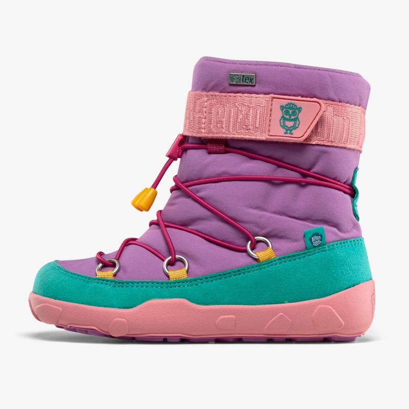 Bequemer, warmer Winterstiefel in lebendigen Farben mit sicherem Klettverschluss und rutschfester Sohle.