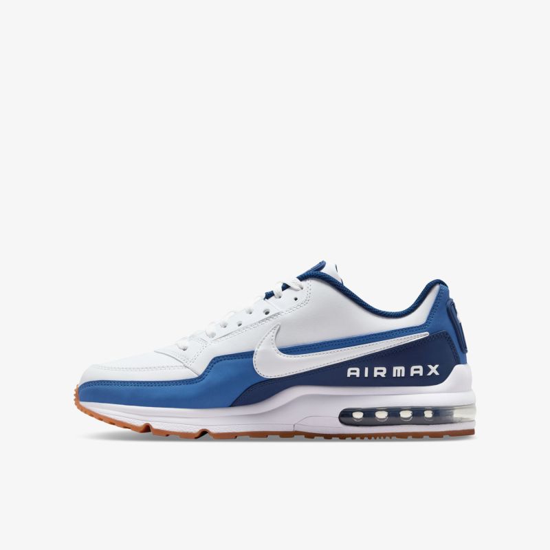 Moderner Sneaker mit einzigartiger Dämpfungstechnologie und stylischem Design in Blau und Weiß.