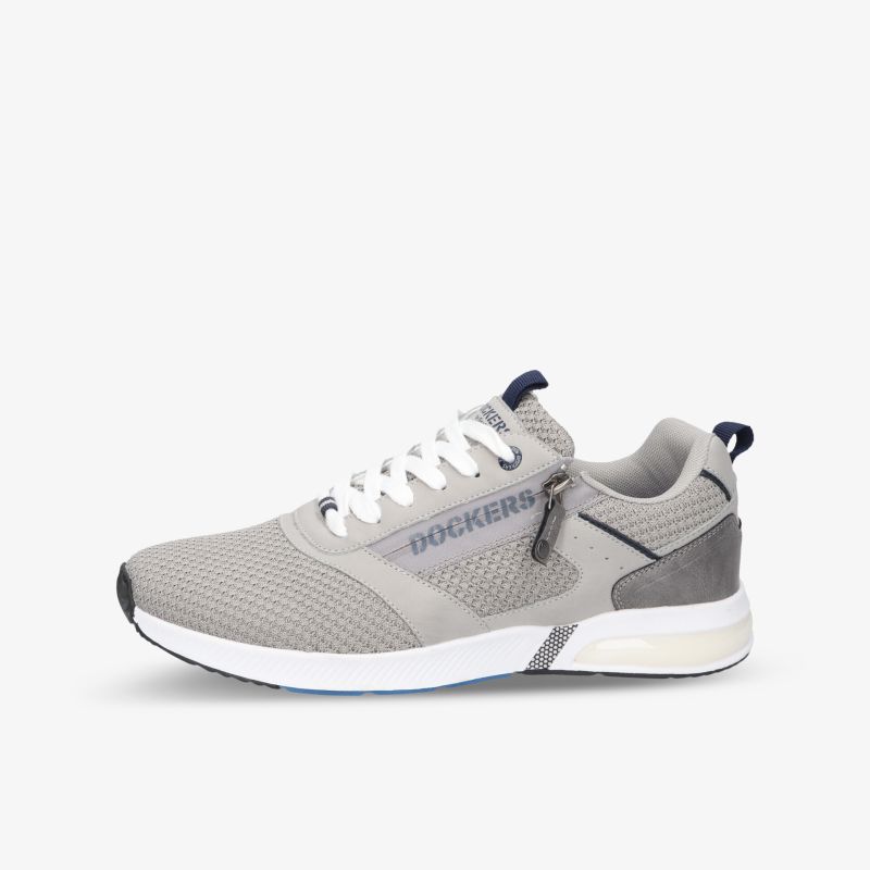 Moderner grauer Sneaker mit atmungsaktivem Material und leichten, komfortablen Trageeigenschaften.