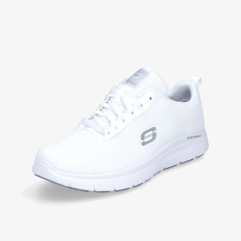 Weiße Sneaker mit flexiblem Design und bequemem Tragekomfort, ideal für sportliche und alltägliche Aktivitäten.