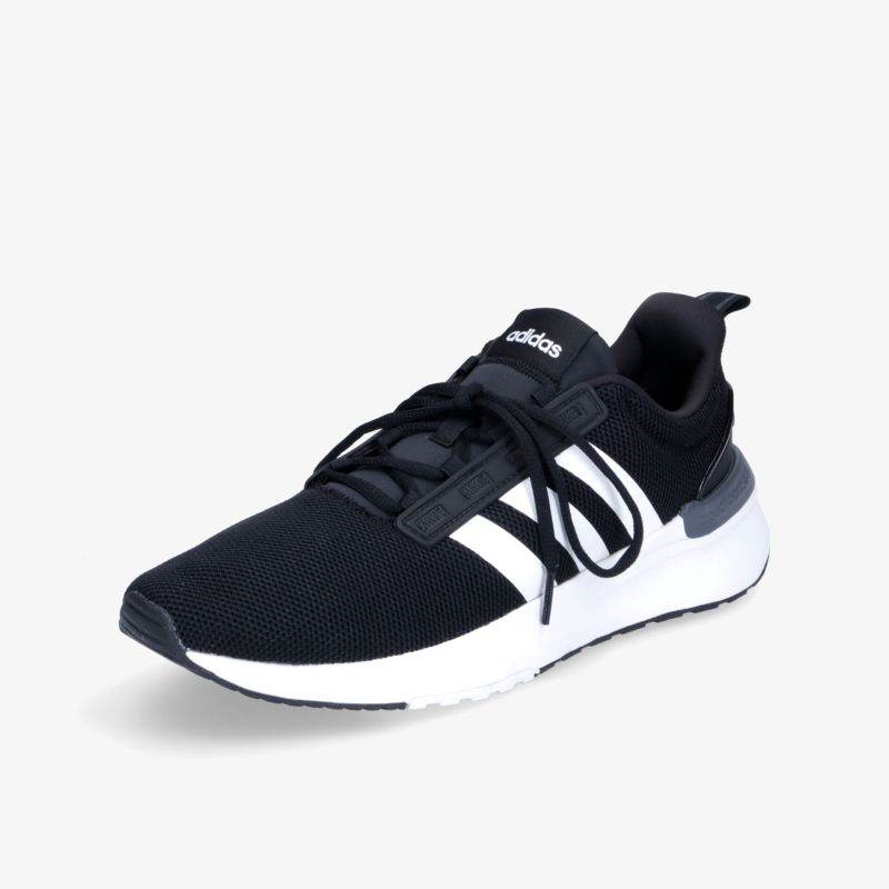 Schwarzer Sneaker mit weißer Sohle und sportlichem Design, ideal für Alltag und Training