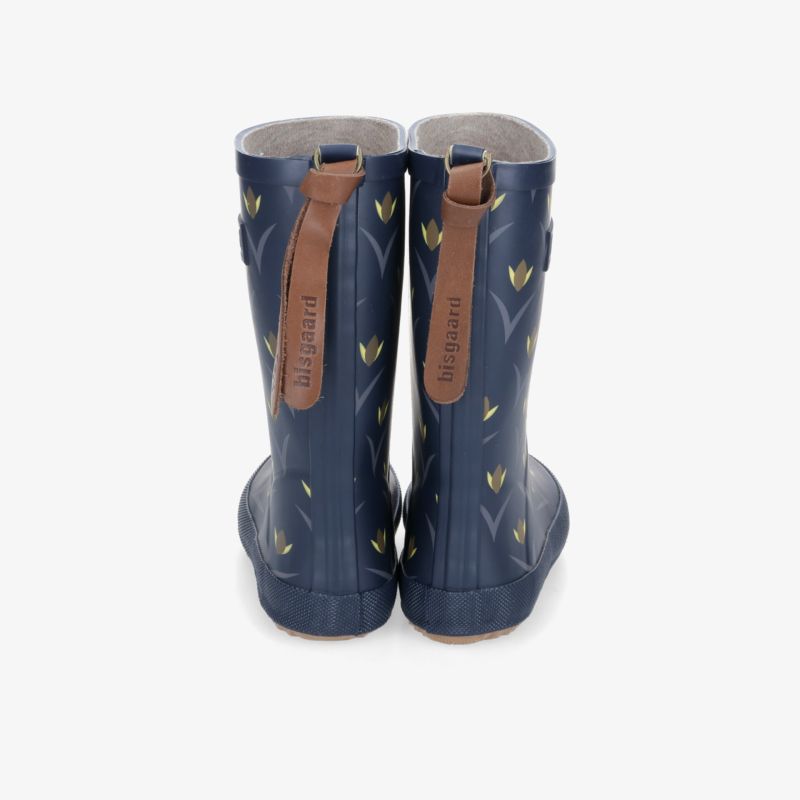 Modische Gummistiefel mit robustem Griff und attraktivem Blumendesign für regnerische Tage.