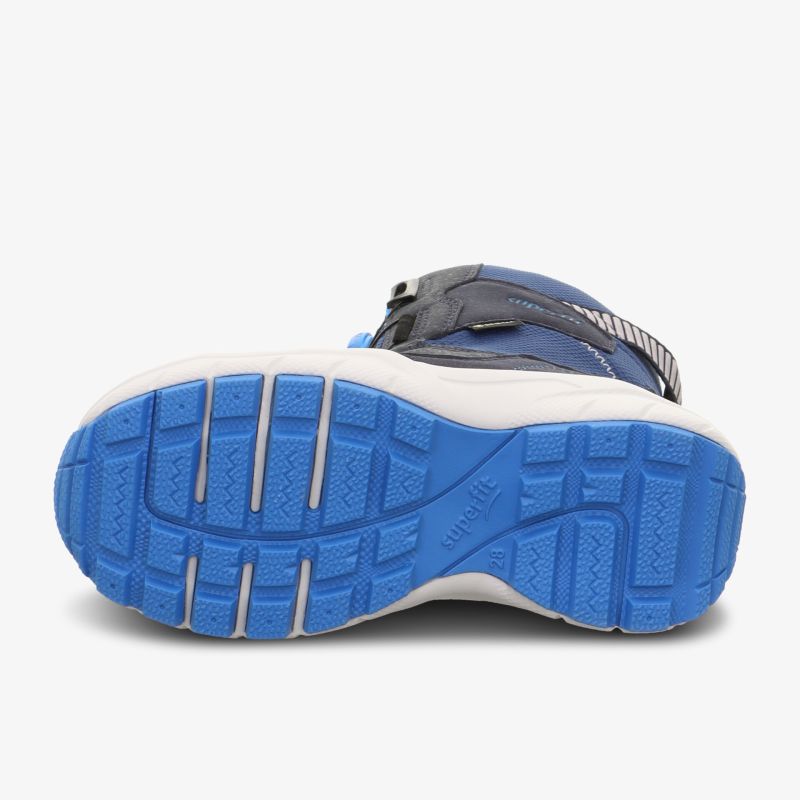 Rutschfeste, robuste Außensohle in Blau, ideal für sportliche Aktivitäten und hohen Tragekomfort.