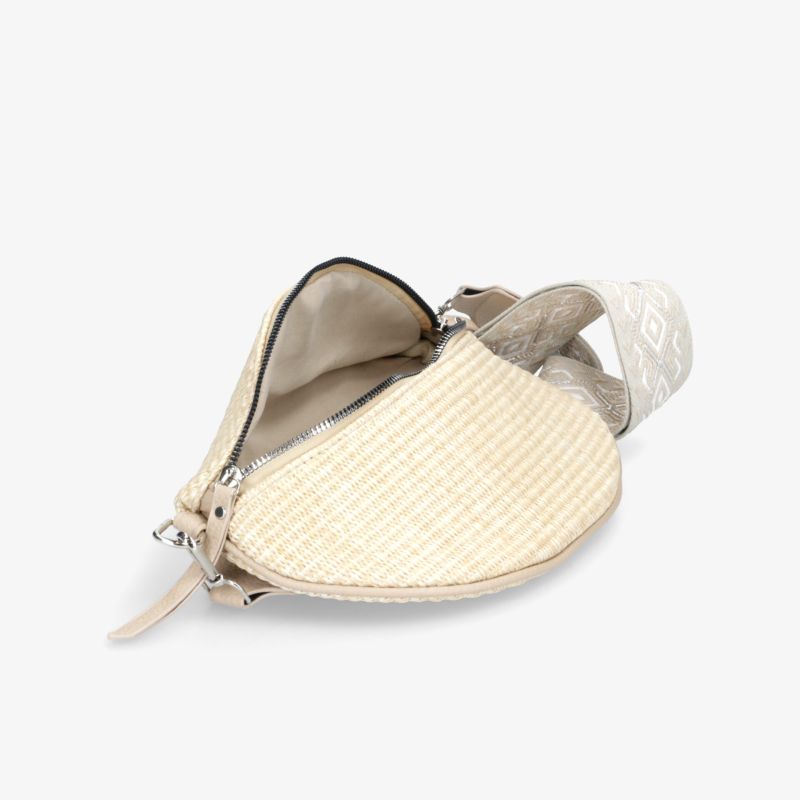 Komplett sichtbare kompakte Tasche mit strukturierter Oberfläche und Reißverschluss, modernes und praktisches Design