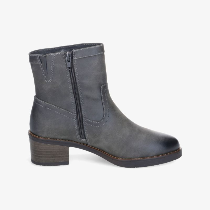 Robuster Stiefel mit weichem Leder und seitlichem Reißverschluss, bequemer Absatz und modischem Design