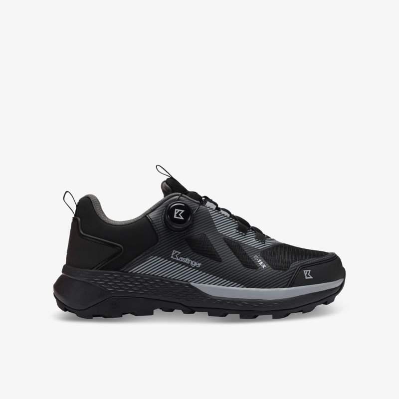 Schwarzer Outdoor-Laufschuh mit griffiger Sohle und atmungsaktivem Material, leichter und bequemer Sportschuh