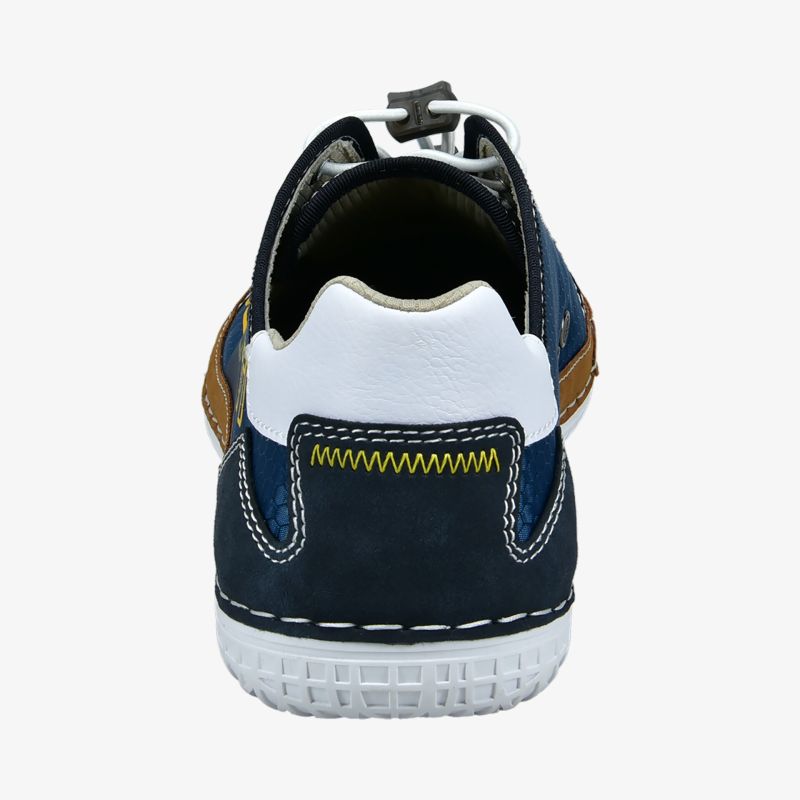 Moderner, bequemer Schuh in Blau-Weiß mit strapazierfähiger Sohle und stilvoller Kontrastnaht.