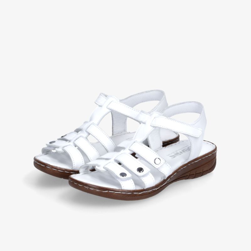 Modische weiße Sandalen mit Riemchendesign und robuster Sohle für bequemen Sommerkomfort