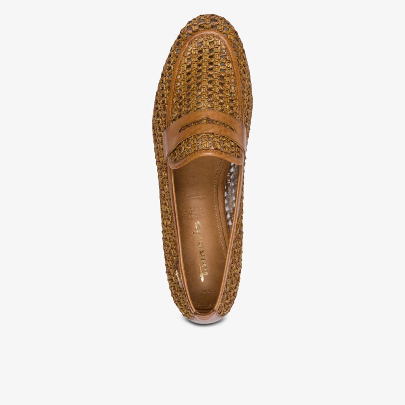 Geflochtener brauner Lederslipper, bequem und leicht, perfekt für sommerlichen Tragekomfort