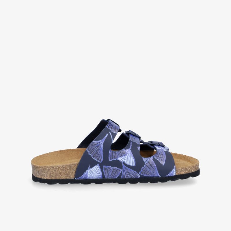 Komfortable Sandalen mit Korksohle und stilvollem Muster. Ideal für einen modischen und entspannten Auftritt.
