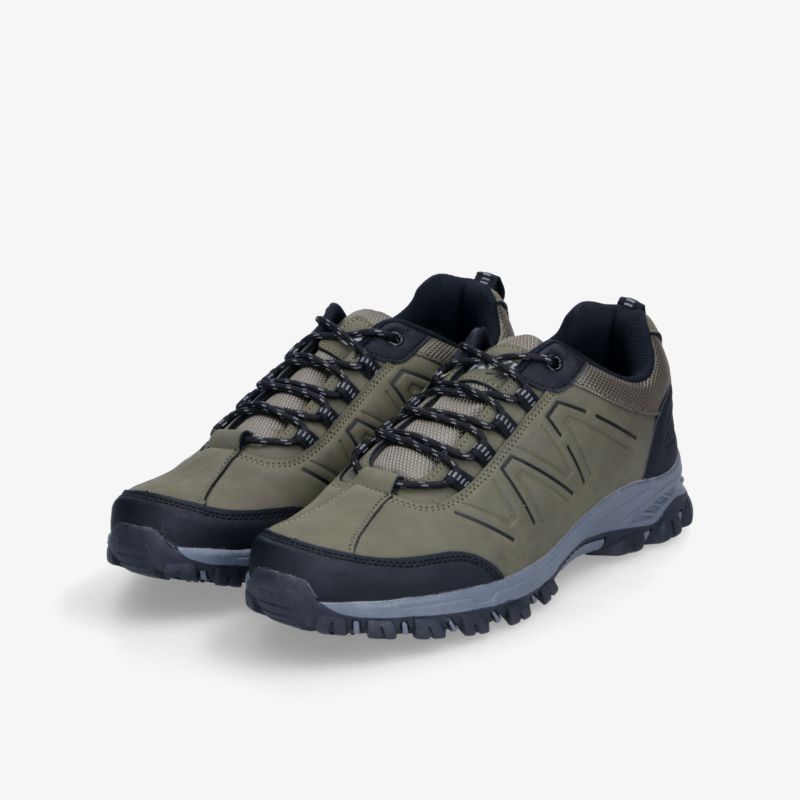 Robuste Outdoor-Wanderschuhe in Oliv und Schwarz mit rutschfester Sohle und bequemem Tragekomfort