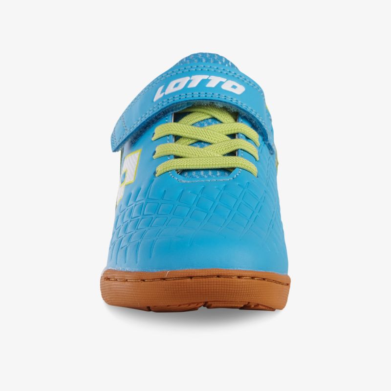 Blauer Sportschuh mit Klettverschluss und Schnürung bietet bequeme Passform und rutschfeste Sohle für sicheren Halt