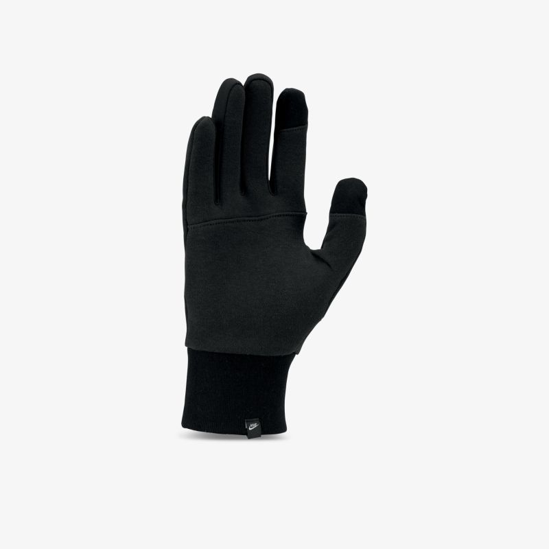 Schwarzer Handschuh mit Touchscreen-Funktion und elastischem Bündchen für optimalen Tragekomfort.