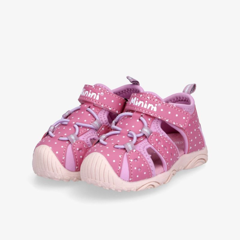 Leichte und flexible rosa Kinder-Sandalen mit gepolsterter Sohle und rutschfester Gummisohle für hohen Tragekomfort