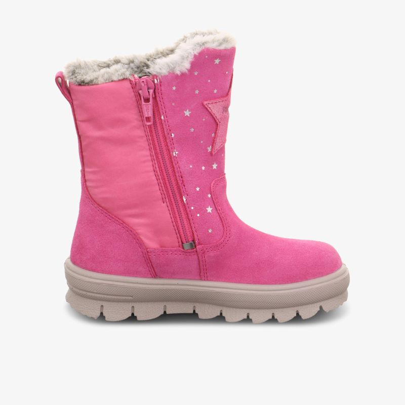 Lässiger, pinker Winterstiefel mit Reißverschluss und Plüschfutter für besten Tragekomfort und Halt