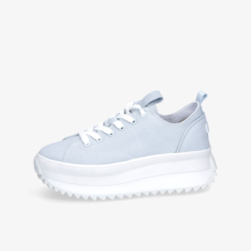Sportlicher Plateau Sneaker in Grau, seitliche Ansicht, bequem und leicht für den Alltag