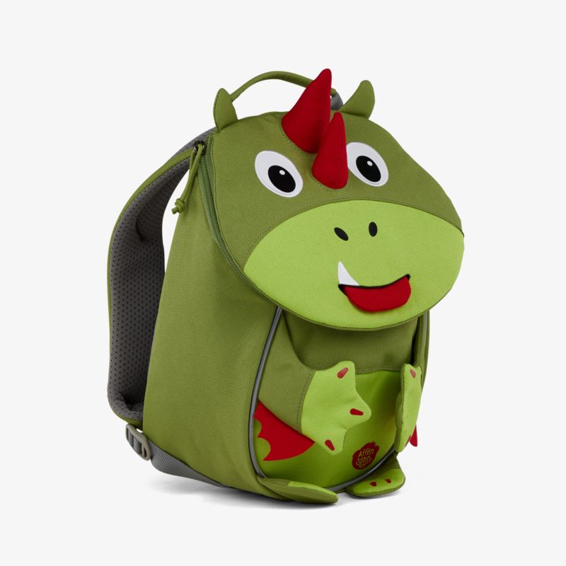 Grüner Dinosaurier Kinder Rucksack mit großem Stauraum und verstellbaren Trägern, robust und lustig gestaltet