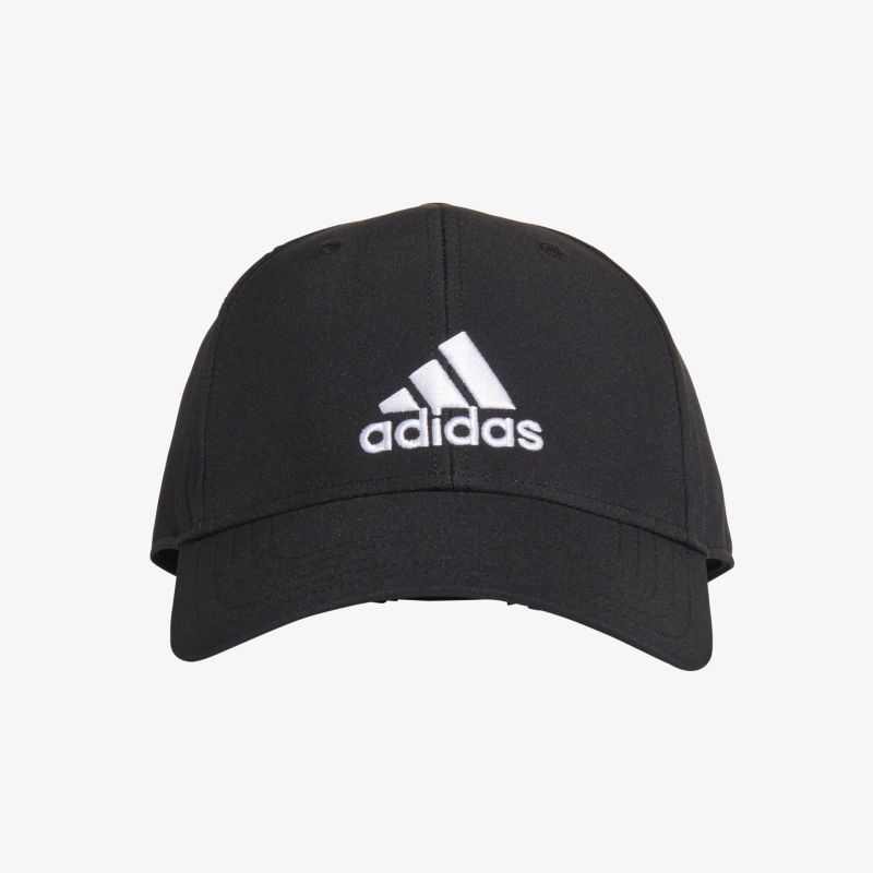 Schwarze Adidas-Cap mit markantem Logo, ideal für Sport und Freizeit, klassischer Stil.