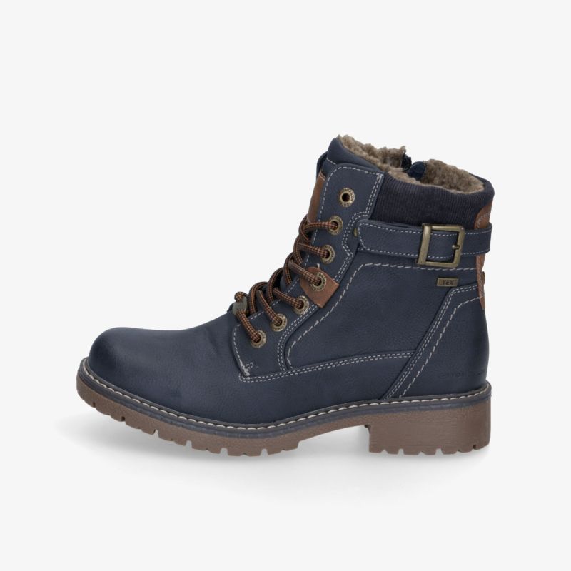 wasserabweisender Winterstiefel mit warmem Innenfutter und rutschfester Sohle, seitliche Ansicht