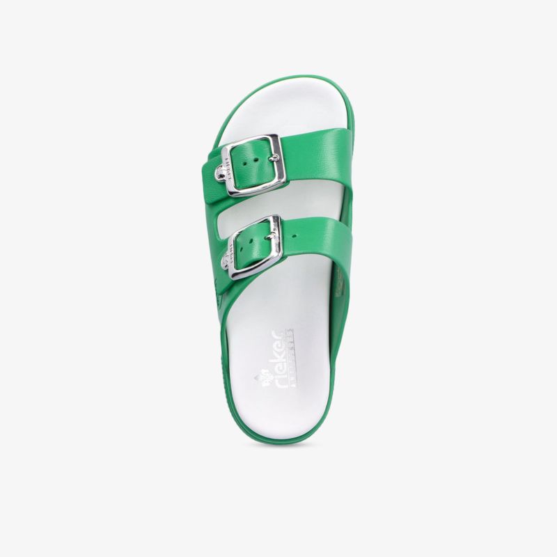 Grüne Sandale mit zwei verstellbaren Schnallen für optimalen Tragekomfort und stilvolles Design.