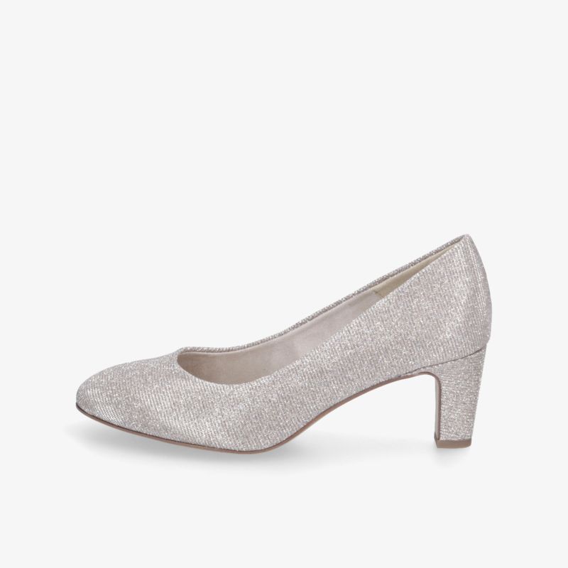 Eleganter glitzernder Schuh mit mittlerem Absatz, ideal für besondere Anlässe und stilvolle Outfits.