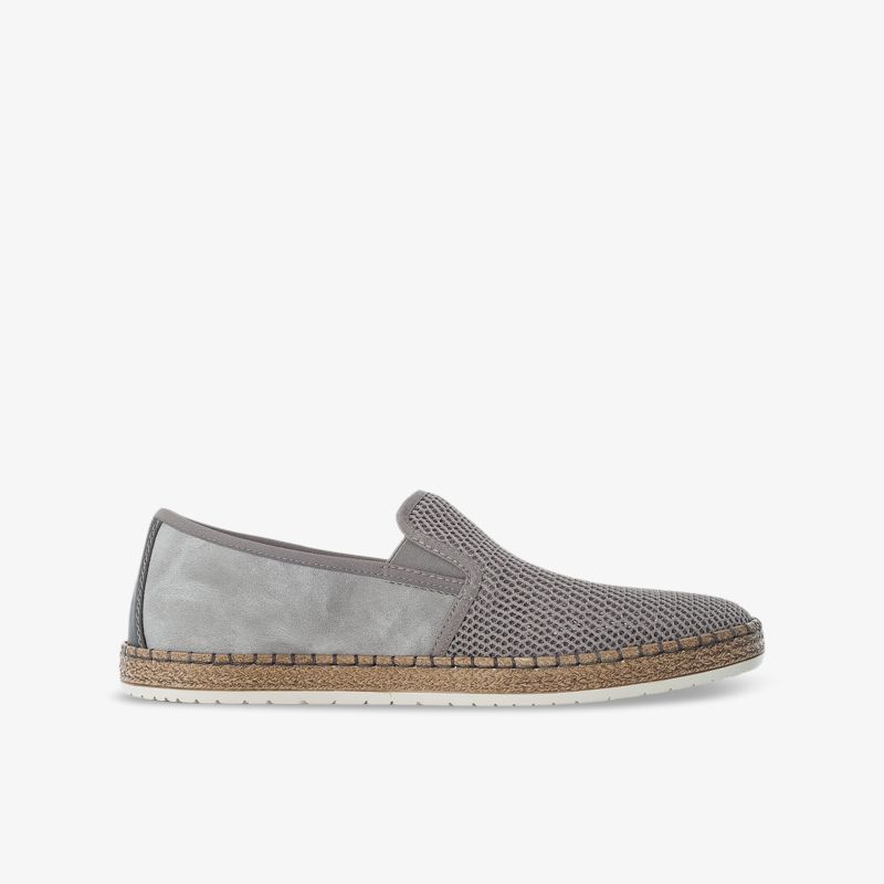 Bequemer und stilvoller Loafer in Grau mit atmungsaktivem Material und flexibler Laufsohle.